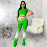Casual Gradient Stacked Pants Without Mask SMR-9791