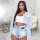 Denim Ripped Tassel Cropped Jacket Coat SMR-9828
