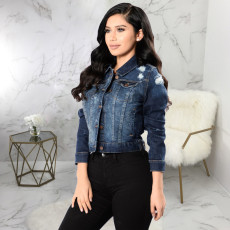 Casual Denim Ripped Full Sleeve Jacket Coat SMR-9822