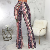 Trendy Printed Boot Cut Pants SMR-9827