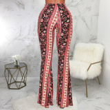 Trendy Printed Boot Cut Pants SMR-9827