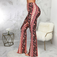 Trendy Printed Boot Cut Pants SMR-9827