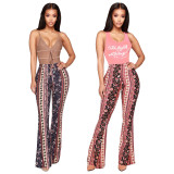 Trendy Printed Boot Cut Pants SMR-9827