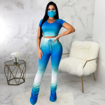 Casual Gradient Stacked Pants Without Mask SMR-9791