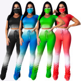 Casual Gradient Stacked Pants Without Mask SMR-9791
