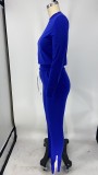 Casual Solid Sweatshirt Sweatpants Two Piece Sets XMY-9274