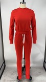 Casual Solid Sweatshirt Sweatpants Two Piece Sets XMY-9274
