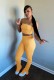 Sexy Solid Tube Top And Pants Slim Two Piece Sets SMR-9838