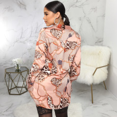 Plus Size Trendy Printed Full Sleeve Blouse Shirt Tops SMR-9830