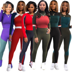 Casual Sports Long Sleeve Two Piece Suits SMR-9745