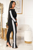 Casual Slash Neck Long Sleeve Two Piece Suits XMY-9271