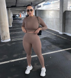 Casual Solid Long Sleeve Two Piece Jogging Sets AIL-141