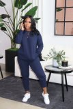 Casual Solid Thicken Long Sleeve 2 Piece Suits IV-8146
