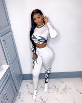 Casual Printed Long Sleeve Two Piece Pants Set SFY-200