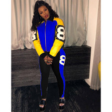 Plus Size Casual Zipper Jacket And Pants 2 Piece Sets MDF-5189