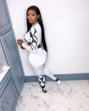 Casual Printed Long Sleeve Two Piece Pants Set SFY-200