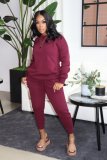 Casual Solid Thicken Long Sleeve 2 Piece Suits IV-8146