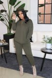 Casual Solid Thicken Long Sleeve 2 Piece Suits IV-8146