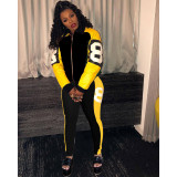 Plus Size Casual Zipper Jacket And Pants 2 Piece Sets MDF-5189