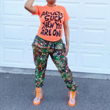 Camouflage Splashed Ink Printed Casual Pants FSL-122
