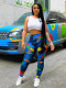 Casual Printed Hole Skinny Pencil Pants NIK-192