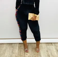 Casual Velvet Sequined Long Pants DMF-8159