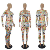 Casual Printed Long Sleeve One Piece Jumpsuits SHD-9457