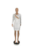 Sexy Lace Up Long Sleeve Bandage Dress CHY-1283