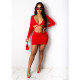 Sexy Ruched Crop Tops Mini Skirt Two Piece Suits CHY-1285