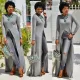 Solid High Split Full Sleeve Long Tops WY-6184