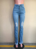 Denim Ripped Hole Skinny Jeans Pants ORY-5178