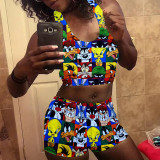 Sexy Printed Tank Top And Shorts Two Piece Sets SHD-9337