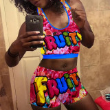 Sexy Printed Tank Top And Shorts Two Piece Sets SHD-9337