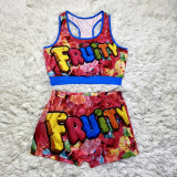 Sexy Printed Tank Top And Shorts Two Piece Sets SHD-9337