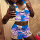 Sexy Printed Tank Top And Shorts Two Piece Sets SHD-9337