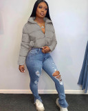 Plus Size Winter Warm Full Sleeve Zipper Coat LSD-9030