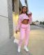 Casual Sporty Letter Print Hoodies Two Piece Pants Set LSD-9055