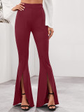 Solid High Waist Split Flared Pants LSD-8566
