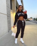 Casual Sporty Letter Print Hoodies Two Piece Pants Set LSD-9055