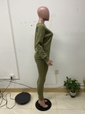 Casual Solid Thicken Long Sleeve 2 Piece Suits IV-8146