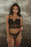 Sexy Lace Hollow Out 2 Pieces Lingerie Sets YQ-W417