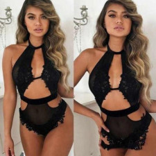 Sexy See Though Hollow Bodysuits Teddies Lingerie  YQ-W376