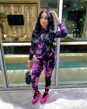 Tie Dye Hoodies And Pants Two Piece Sets XMY-9279