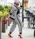 Houndstooth Print Jacket And Pants 2 Piece Suits HMS-5401