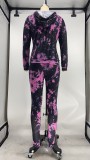 Tie Dye Hoodies And Pants Two Piece Sets XMY-9279