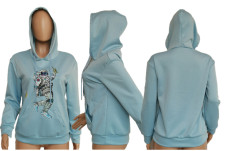Astronaut Print Hooded Long Sleeve Sweatshirt SXF-1082