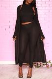 Solid Tank Top+Full Sleeve Long Cloak+Pants 3 Piece Sets SFY-206
