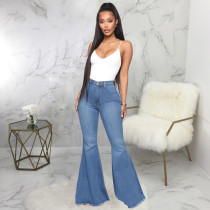 Plus Size Denim High Waist Skinny Flared Jeans HSF-2078