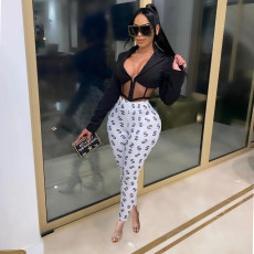 Sexy High Waist Dollar Print Skinny Pants SFY-170