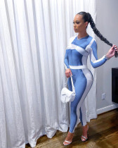 Contrast Color Casual Long Sleeve 2 Piece Suits CL-6092